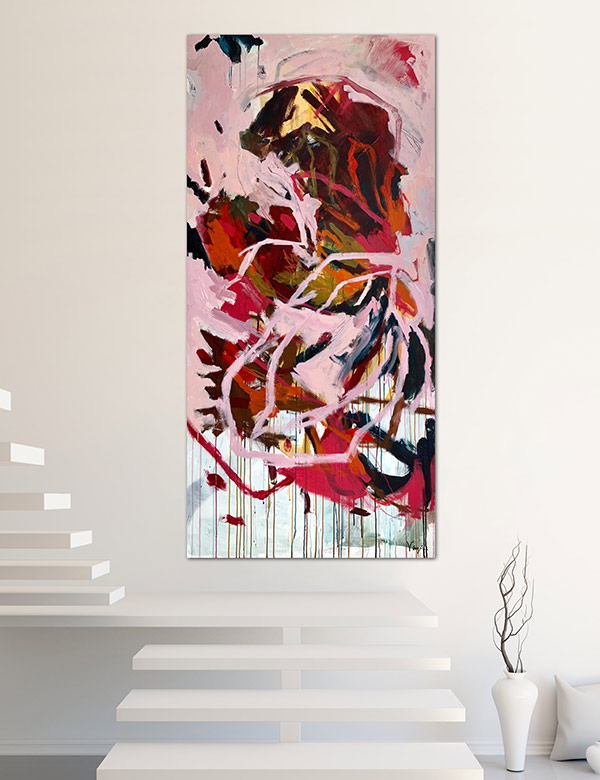 „Schneeweisschens Rosenrot“ – Acryl on canvas, 100 x 220 cm
